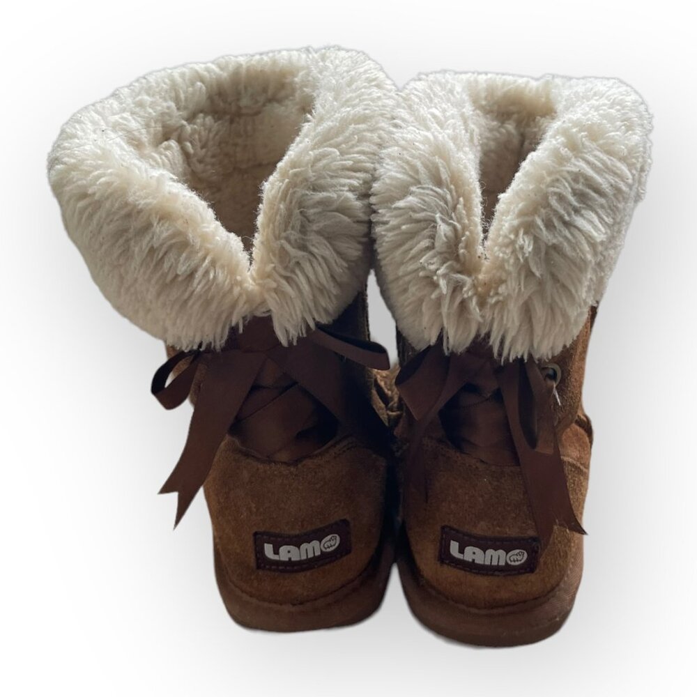 Lamo US 2Y Kids, Brown Suede Faux Fur Boots, ALL ITEMS SHIP FREE